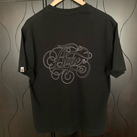 BAPE Script Logo Tee in Black - Picture 1 of 5